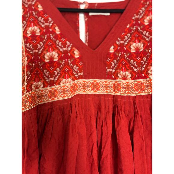 Spell & The Gypsy Collective Jewel Smock boho top in Copper Red Orange Small - Picture 3 of 6